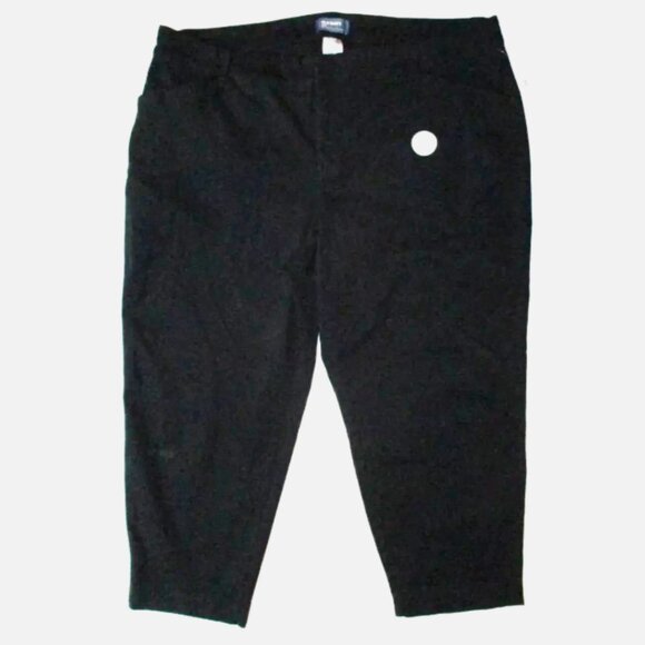 Black Capri Pants NWT Smooth Slim Cotton Blend Old Navy Midrise Pull On Sz 22 - Picture 3 of 7